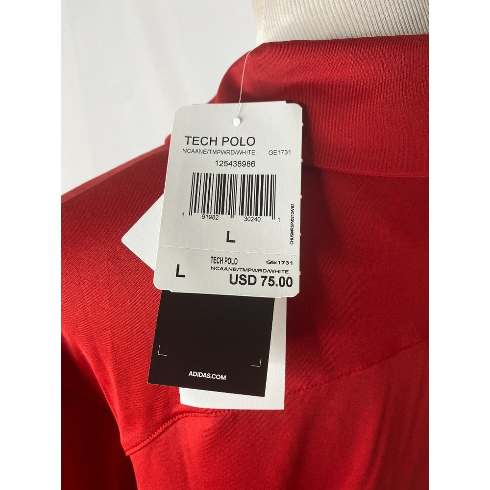 Adidas Aeroready tech mens red short sleeve Nebraska Cornhuskers polo shirt - Picture 9 of 10